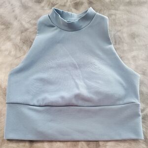 Kyodan Sky Blue Sleeveless Crop Top